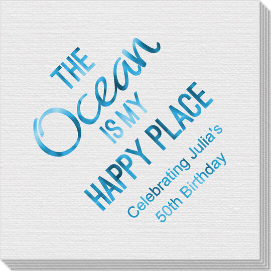The Ocean Is My Happy Place Linen Like Napkins
